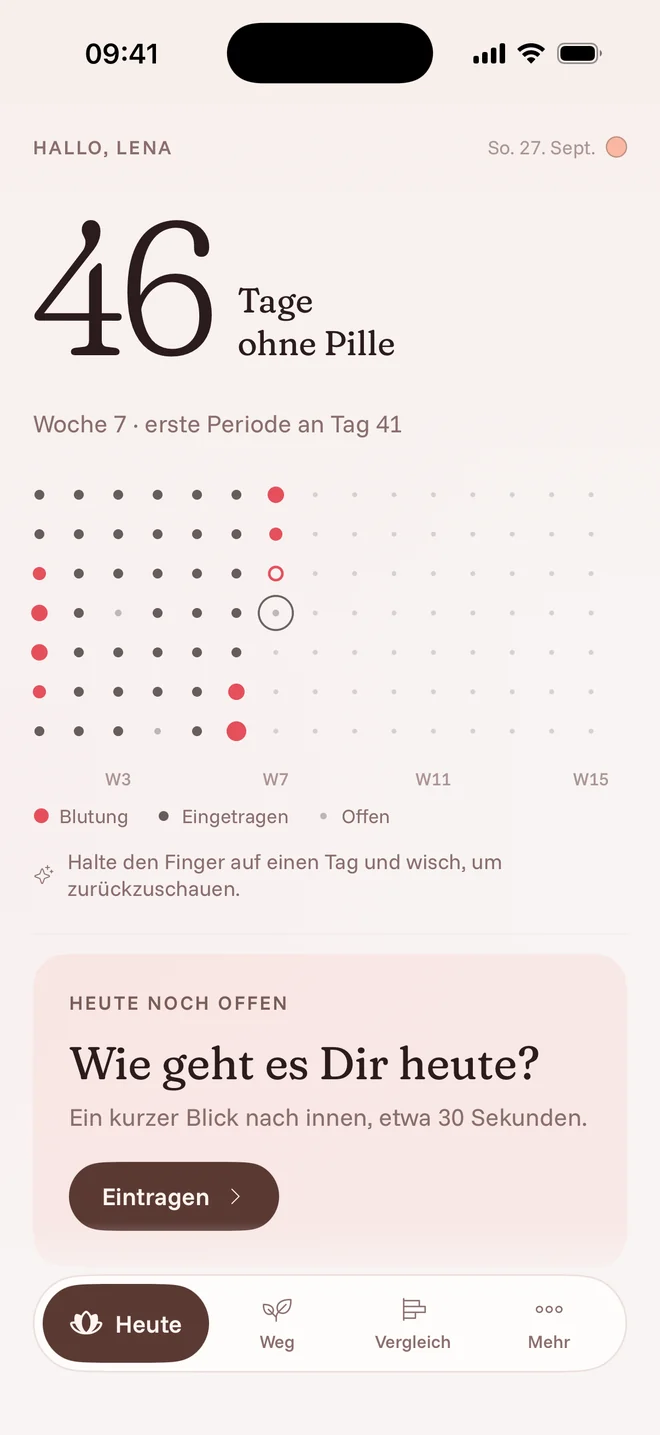 Mena Startseite: 46 Tage ohne Pille